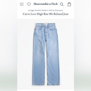 NWT Abercrombie & Fitch High Rise 90’s Relaxed Jean